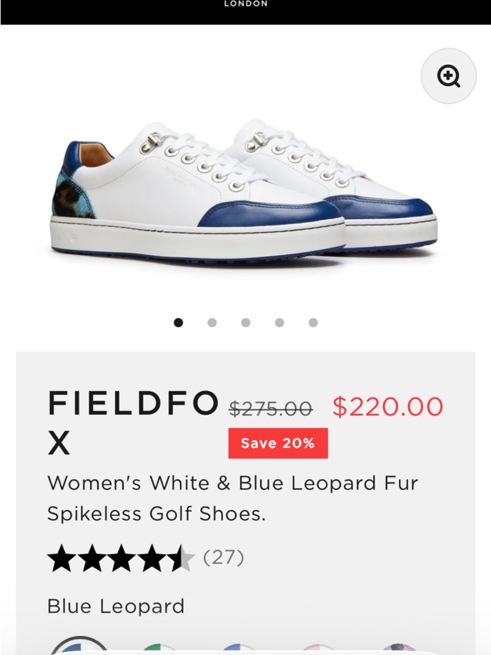 Royal Albatross Women’s Golf Shoes- with leopard accent. New in box. Size 8 - Picture 7 of 7